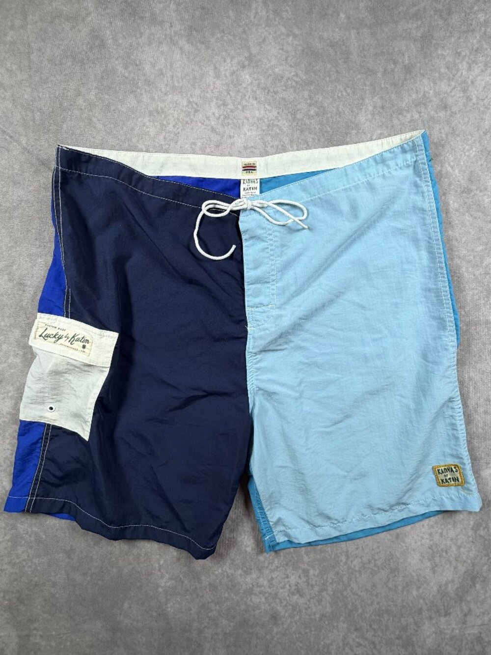 Kanvas by Katin Vintage Mens 100% Nylon Board Shorts Blue Size 38 USA